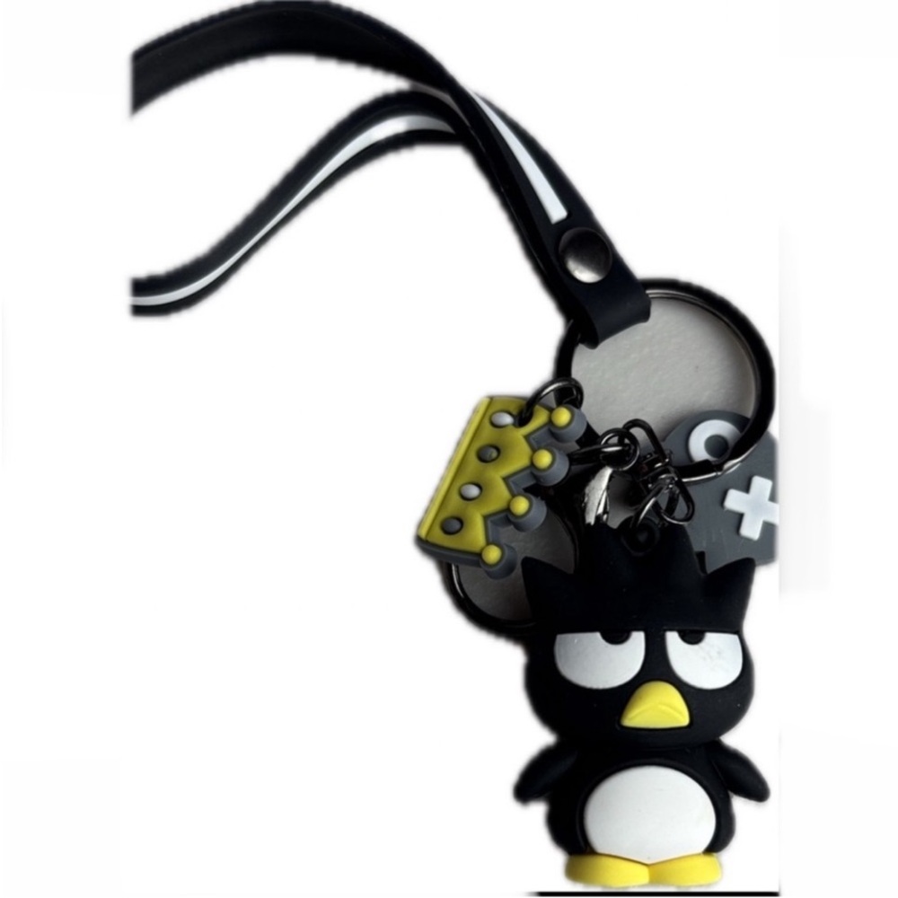 Sanrio Badtz-Maru Black and Yellow Character Keychain/Backpack Charm